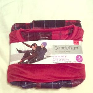 Cuddl Duds ClimateRight 2pc Red Top & Leggings